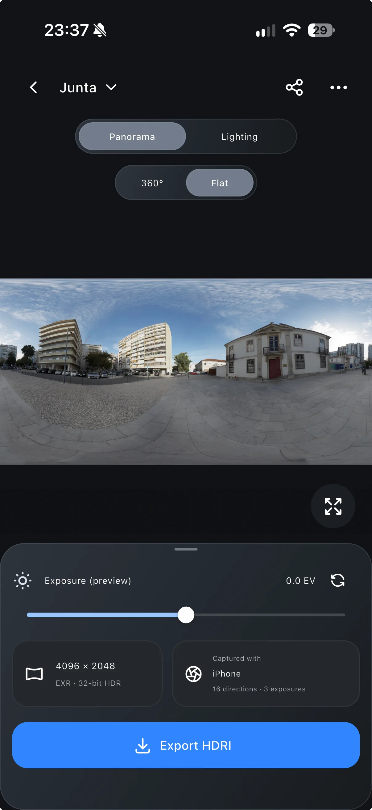 HDRiris panorama interface